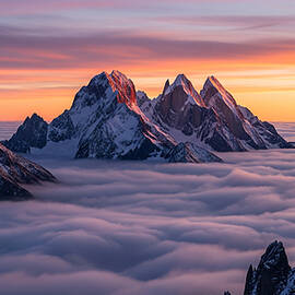 Mountain Peaks Above Cloud Blanket by The Luxury Art Collection