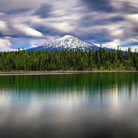 Mt. Bachelor across Elk Lake in Oregon, USA by Miroslav Liska