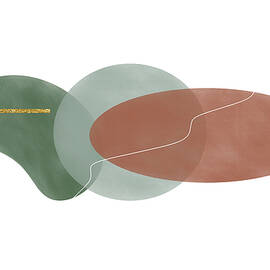 Muted Greens with Earth Tones and Gold Bar by Alison Frank