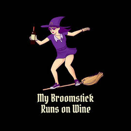 My Broomstick Runs on Wine Halloween Witch by Flippin Sweet Gear