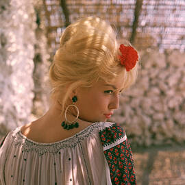 Mylene Demongeot Glamour Side Profile Blonde 1961 western The Singer Not The Song Portrait Pose by Silver Screen