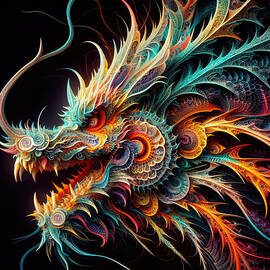 Mystic Guardian - The Fractal Dragon by Bill and Linda Tiepelman