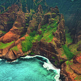 Na Pali Cove 2 - Kauai, Hawaii - Vertical by Abbie Warnock