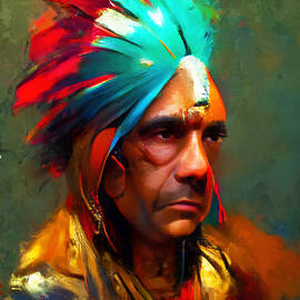 Native American Chief, 01 by AM FineArtPrints