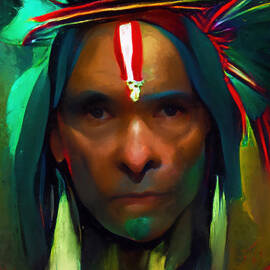 Native American Chief, 04 by AM FineArtPrints