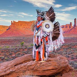 Navajo Fancy Dancer at Valley Of The Gods - 2 by Dan Norris