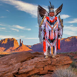 Navajo Fancy Dancer at Valley Of The Gods - 3 by Dan Norris
