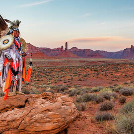 Navajo Fancy Dancer at Valley Of The Gods - 6 by Dan Norris
