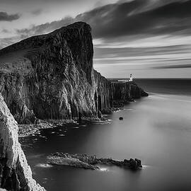 Neist Point BandW Sunset by Grant Glendinning