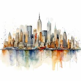 New York City Skyline - Empire State Brilliance by Land of Dreams