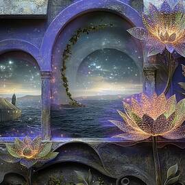 Night Light Flowers  by Eris And AI