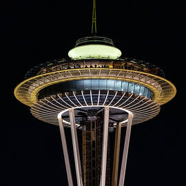 Night Space Needle Seattle Washington by Tommy Farnsworth
