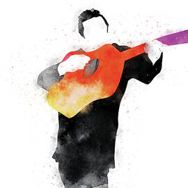No010 MY Johnny Cash Watercolor Music poster by Chungkong Art