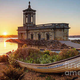 Normanton Church Sunset at Rutland Water, Rutland, England, UK by Neale And Judith Clark
