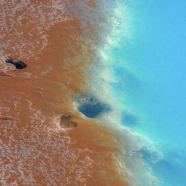 Norris Geyser Basin Blue Water - Yellowstone National Park, Wyoming by Abbie Matthews
