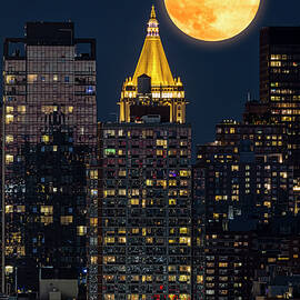 NY Life NYC Full Moon by Susan Candelario