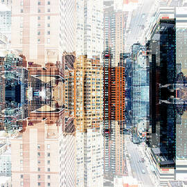 NYC Reflection - Times SQ Buildings by Philippe HUGONNARD