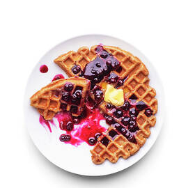 Waffles with Blueberries and Butter by Emma Fishman