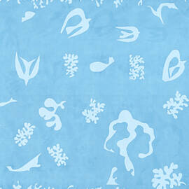 Oceanie, le ciel, - Oceania, The Sky - Cut-outs with flying birds of Tahiti by Henri Matisse, blue by Henri E B Matisse