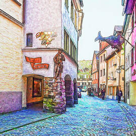 Old colorful street - Digital paint by Tatiana Travelways