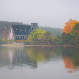 Old Stone Church in the Mist by Penny Polakoff