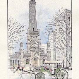 Old Water Tower at the Holidays by Marla Shega