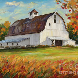 Old White Barn by Macro Abundance