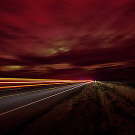 On a Dark Desert Highway - US 395 - Lassen County California by Mike Lee