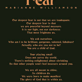 Our Deepest Fear - Marianne Williamson Poem - Typography Print by Studio Grafiikka