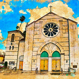 Our Lady of Perpetual Help catholic church in Downey, California by Nicko Prints