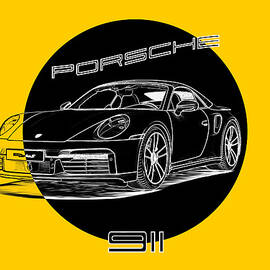  Outline Porsche 911  by Stefano Senise