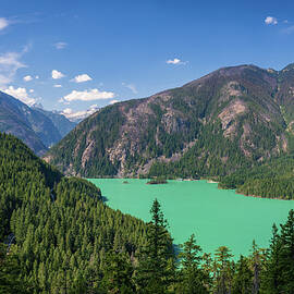 Overlook of Diablo Lake in North Cascades from Thunder Knob trai by Steven Heap
