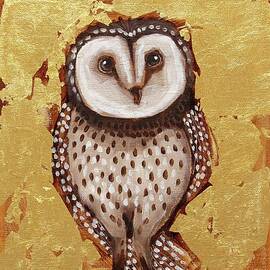 Owl in Gold Leaf by Lucia Stewart