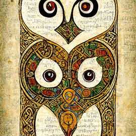 Owl, in the style of Book of Kells, 01 by AM FineArtPrints
