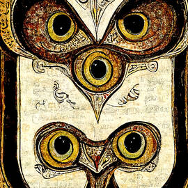 Owl, in the style of Book of Kells, 02 by AM FineArtPrints