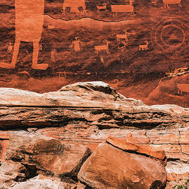 Owl Panel with Rocks, Moab, Utah - Vertical by Abbie Matthews