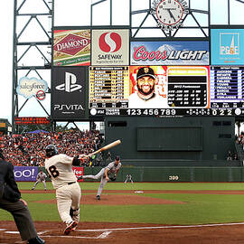 Pablo Sandoval and Justin Verlander by Ezra Shaw