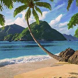 Tropical Beach Painting by Nature Oil Painting