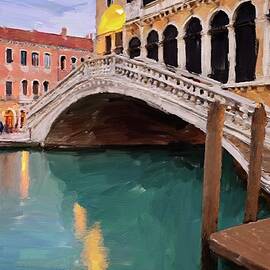 Painting of a romantic Venetian canal by Nature Oil Painting
