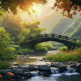 Zen Garden Painting Oil on Canvas by Nature Oil Painting