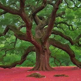 Painting of an ancient oak tree by Nature Oil Painting