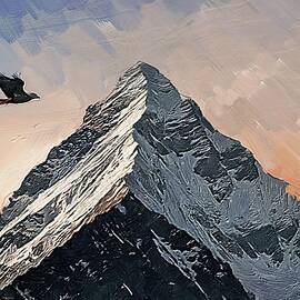 Painting of mount Everest peak by Nature Oil Painting