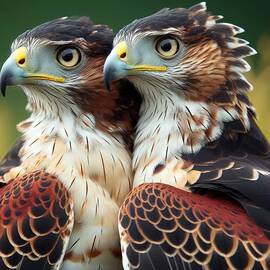 Pair of Majestic Hawks by David Manlove