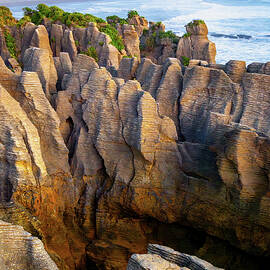 Pancake Rocks at Sunset by Richard DeYoung