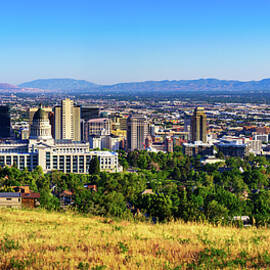 Panorama of Salt Lake City skyline with Utah State Capitol by Miroslav Liska