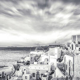 Panorama of Santorini Island - Greece BW by Stefano Senise