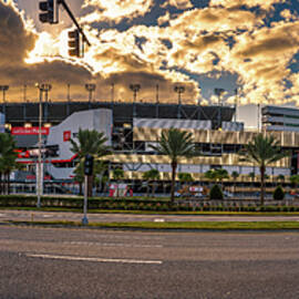 Panorama of the Daytona International Speedway in Daytona Beach, Florida. by Miroslav Liska