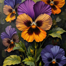 Pansy Flower Oil Painting by Nature Oil Painting
