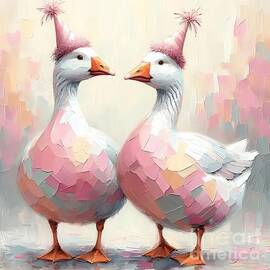 Party Geese by Lucia Stewart