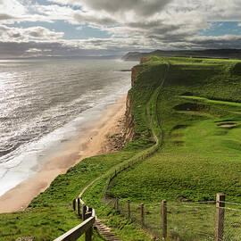 Path on cliffs at West Bay Dorset in UK by Steven Heap